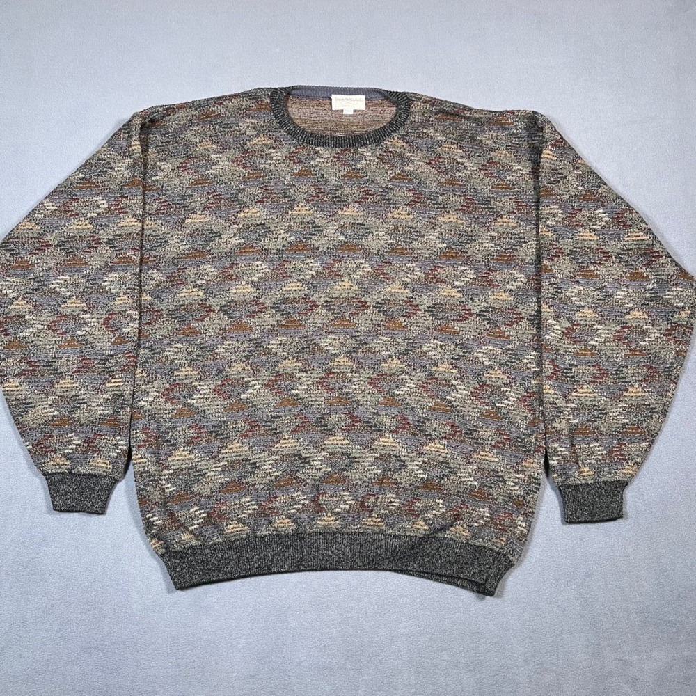 Tricots St Raphael Sweater Mens 2XLT Cosby 90s Holiday Crew Neck Made‎ in USA